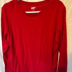 Lands' End Women's Long Sleeve Tee in Cardinal Red